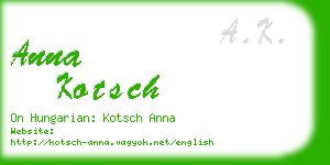 anna kotsch business card